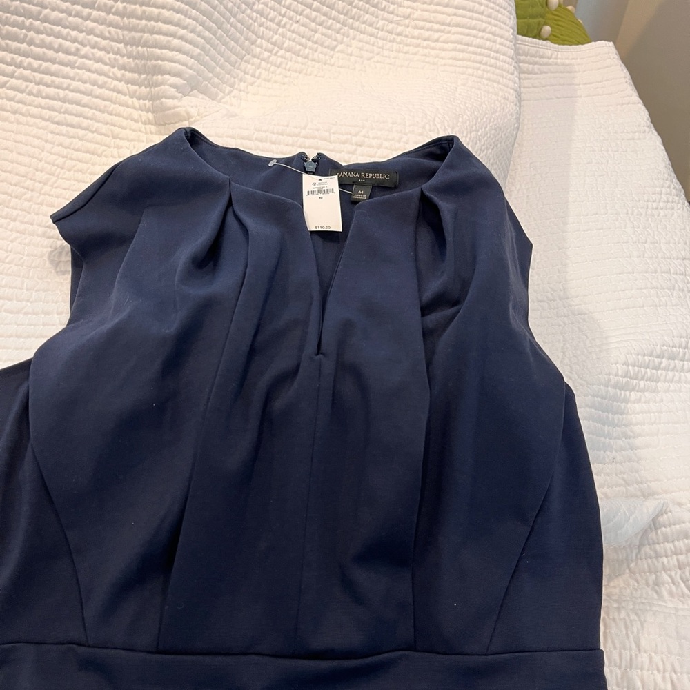 Banana Republic Dark Blue Pleated Dress